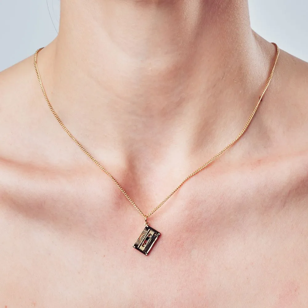 Audio tape necklace