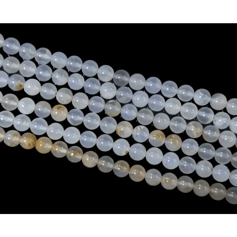 Blue chalcedony a beads 8-9mm on 40cm wire