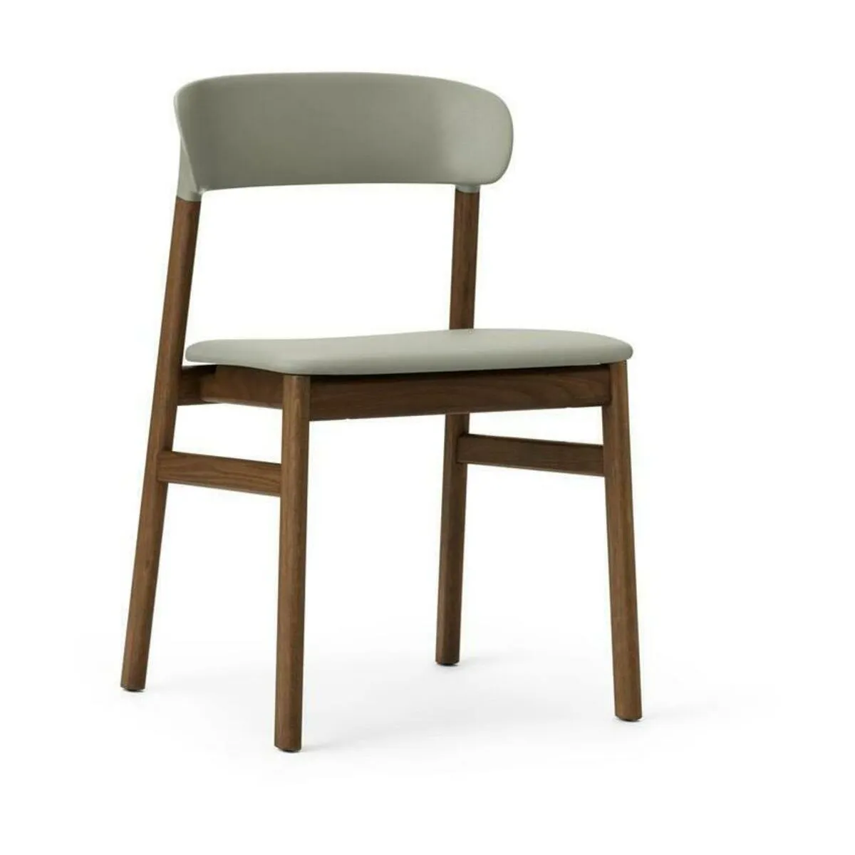 Chaise en chêne teinté et cuir vertHerit Spectrum Leather Dusty vert