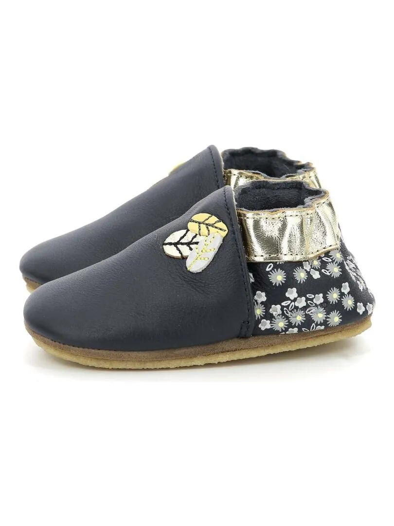 Chaussons Cuir Leaf Season Crp - Bleu marine