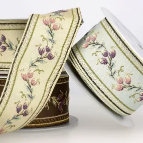 Galon Jacquard Fleurs 60 mm