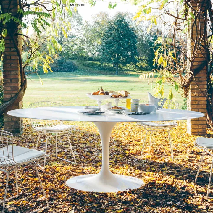 Knoll - Saarinen Table d'extérieur, Ø 107 cm, blanc