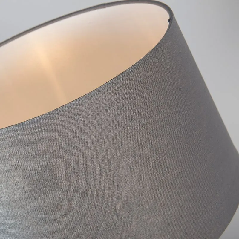 Lampe de table blanc avec abat-jour gris 35 cm réglable - Parte