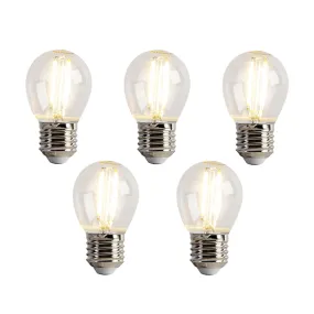 Lot de 5 ampoules LED E27 P45 transparentes 2W 200lm 2700K