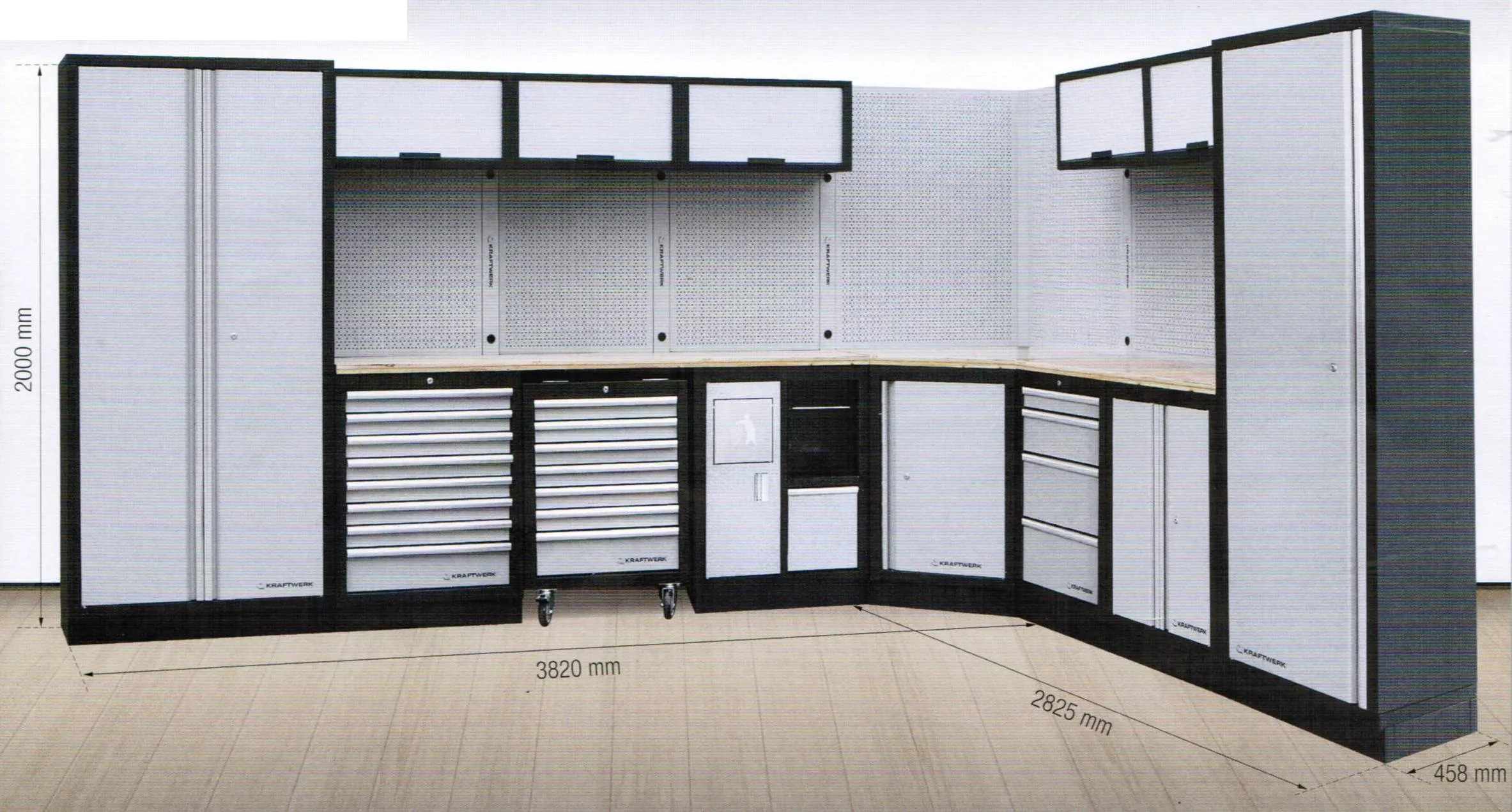 Mobilier d'atelier modulaire 8 éléments KRAFTWERK 3964E