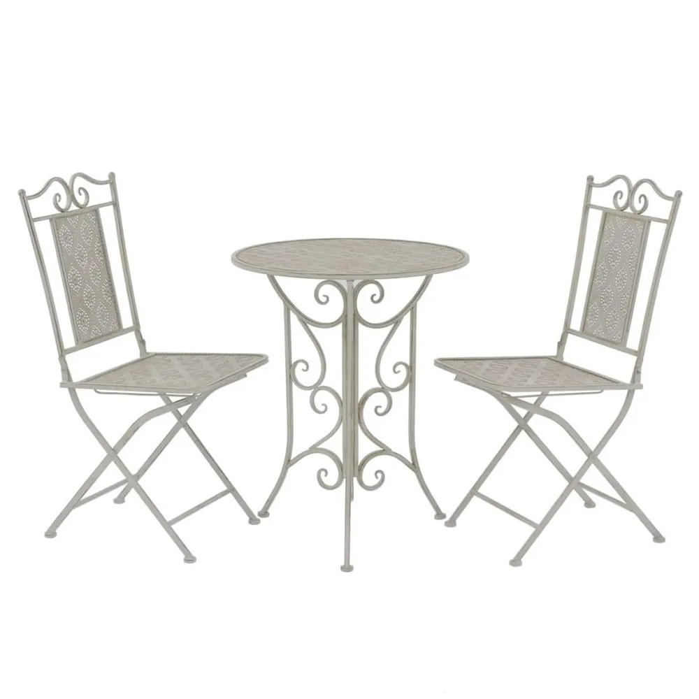 Mobilier de bistro 3 pcs acier gris