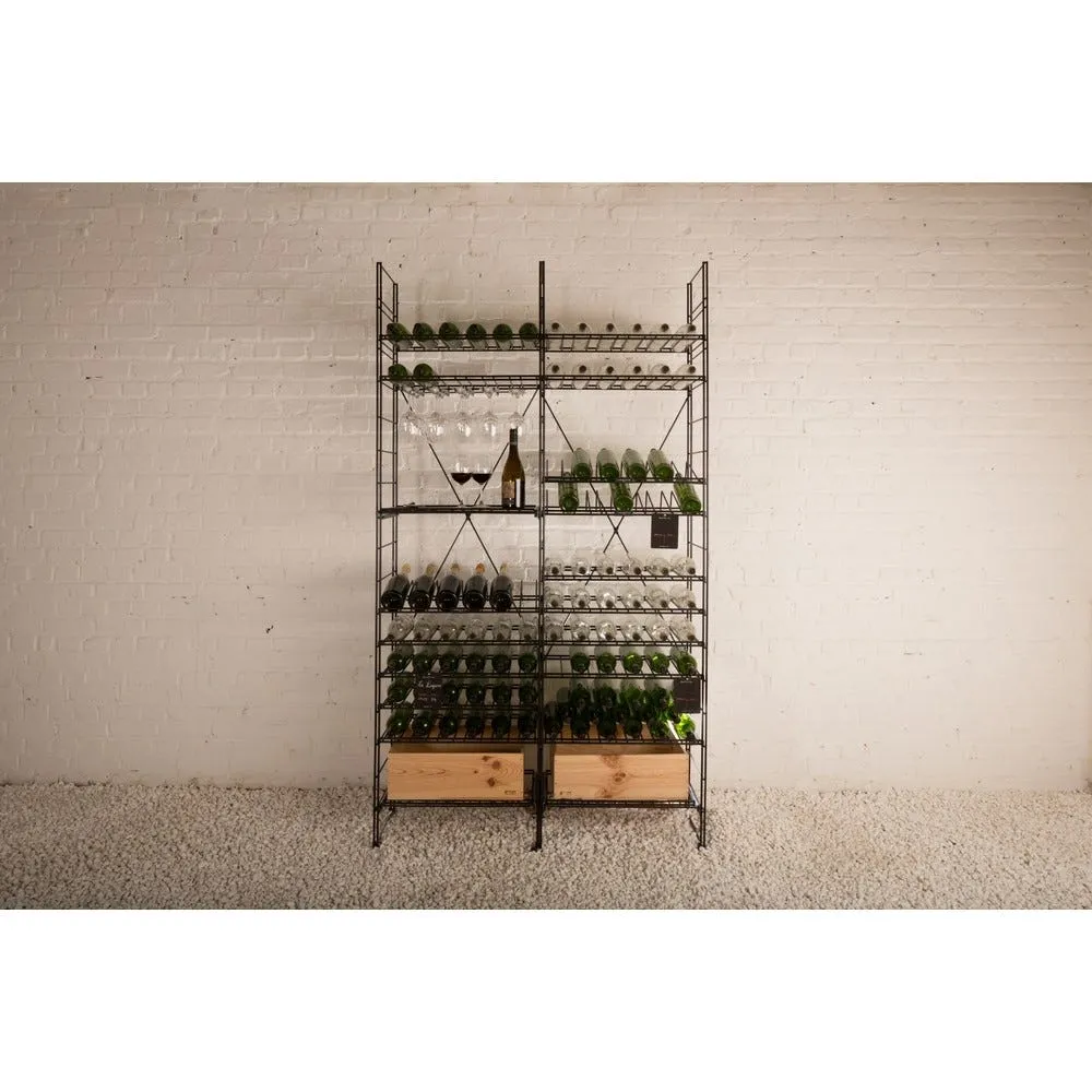 Mobilier pour le vin modulable en acier noir l363xp31
