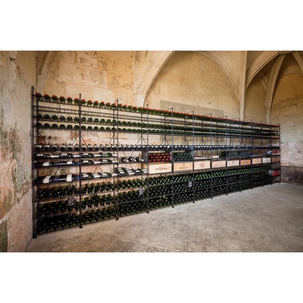 Mobilier pour le vin modulable en acier noir l93xp31