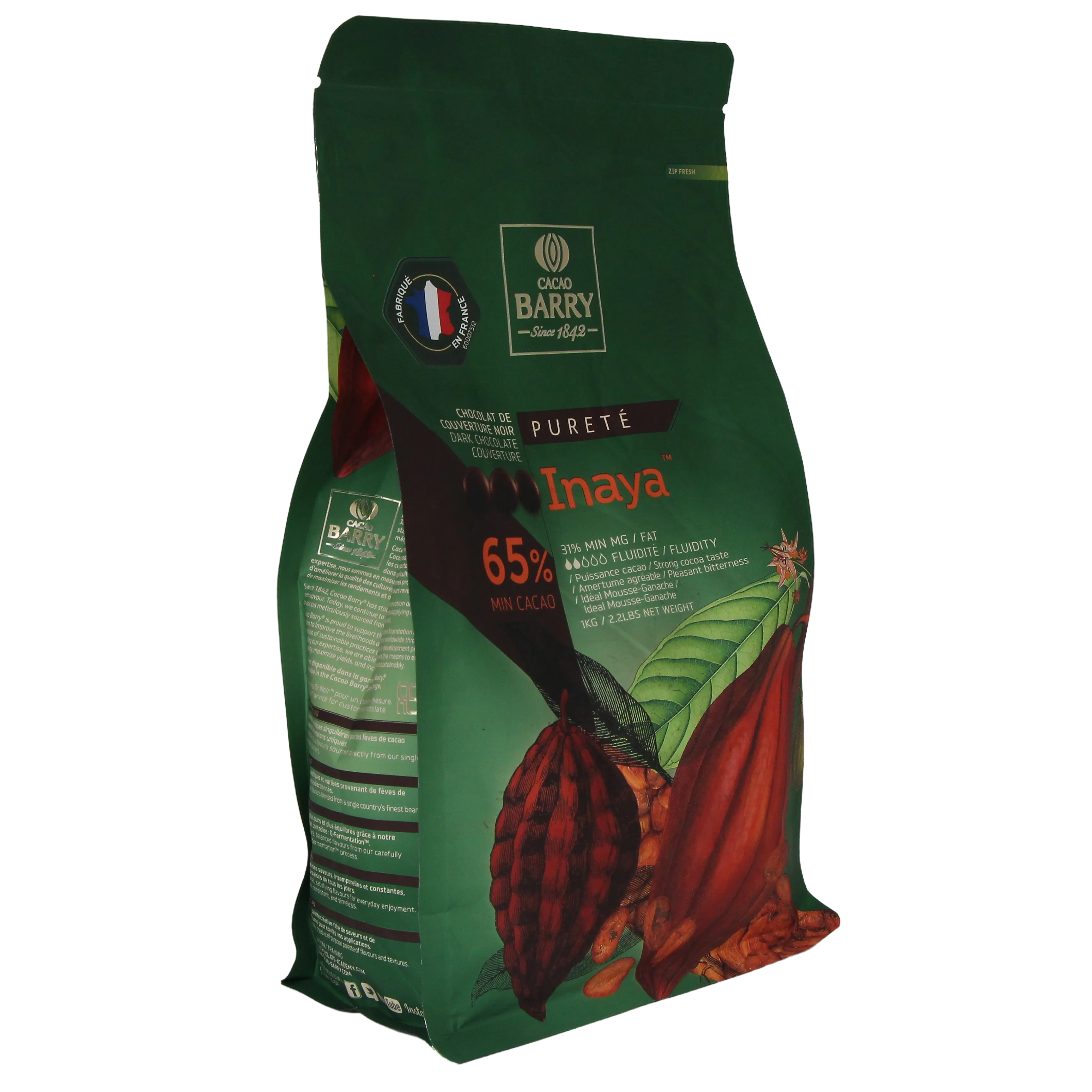 Pistoles de chocolat Noir Inaya 65% par 1 kg