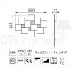 Plafonnier Led Creo 4x680Lm 2700K champagne - Grossmann