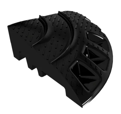 Rampe de trottoir type Nox, en matériau recyclé, embout à droite, 350 x 350 x 120 mm