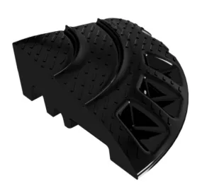 Rampe de trottoir type Nox, en matériau recyclé, embout à droite, 350 x 350 x 120 mm