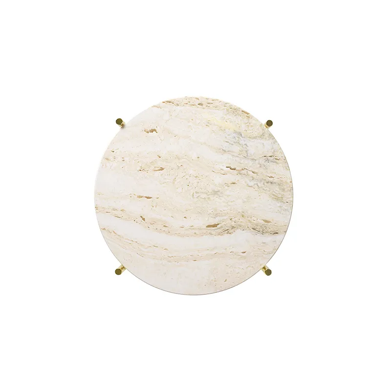 Table d'appoint guéridon     TS SIDE Ø 40 Travertin blanc neutre           GUBI