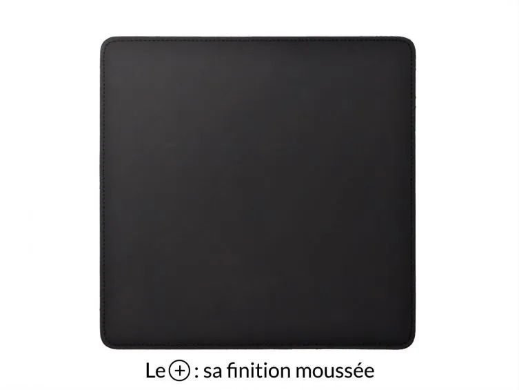 Tapis souris cossu en cuir noir