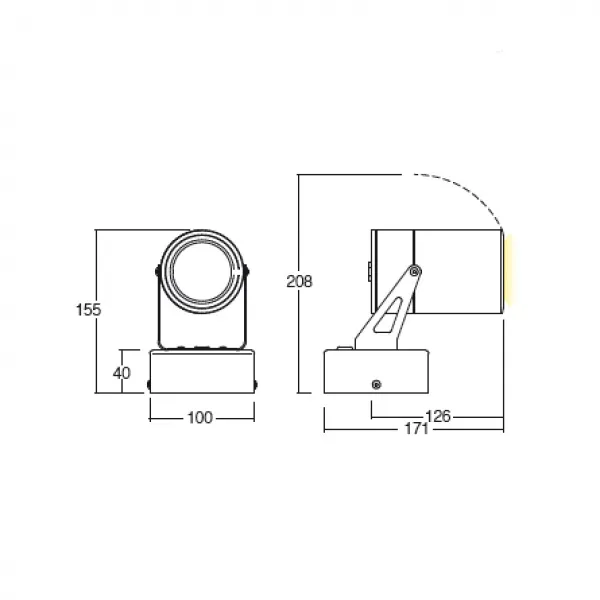 tech-LAMP - Fior Cob 12,5W FA Round - Projecteur orientable d'extérieur