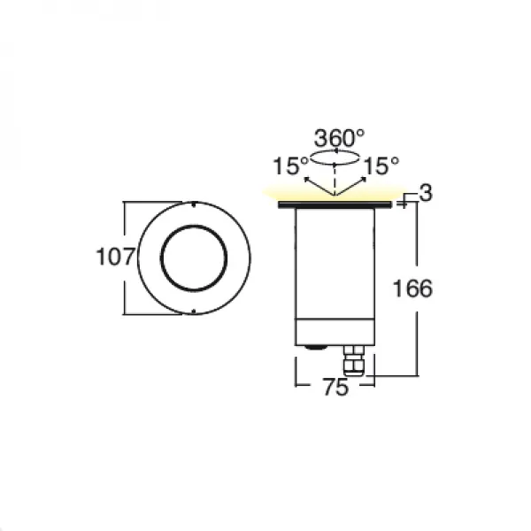 tech-LAMP - Katti Flat Surface FA Round - Spot carrossable orientable d'extérieur