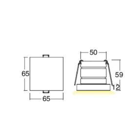 tech-LAMP - Omion 3W FA Square - Spot encastrable